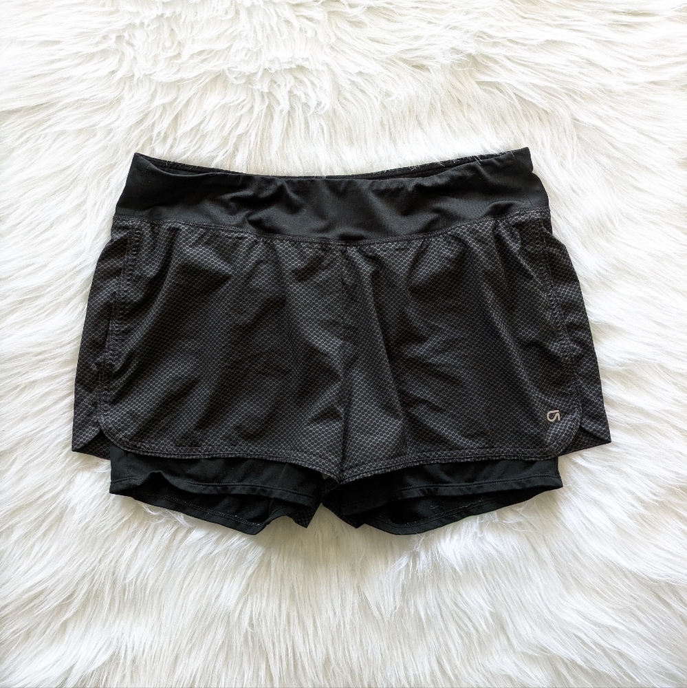 GAP Black And Gray Athletic Workout Running Shorts Size L
